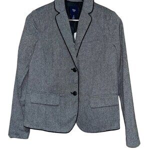 NEW! Gap Women's Wool Rayon Blend Black Baby Tweed Blazer Jacket Size 0